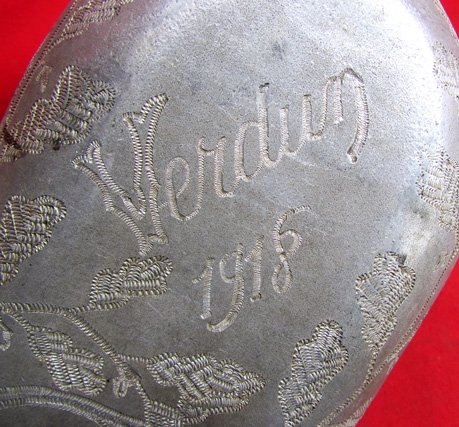 US WWI Trench Art Engraved US Canteen, Verdun 1918, Jane A Kimball Collection — image 5