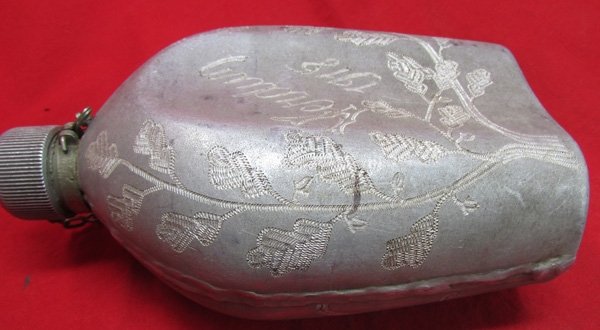 US WWI Trench Art Engraved US Canteen, Verdun 1918, Jane A Kimball Collection — image 6