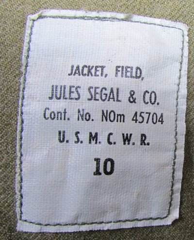 US WWII M1941 Field Jacket, USMC Women's Reserve, w' Cutter Tags, Size 10 — image 6