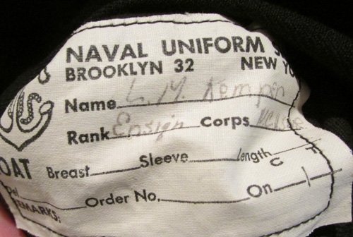 US WWII Woman's WAVES Overcoat, NC (Nurse Corps) USNR, Identified Ensign — image 6