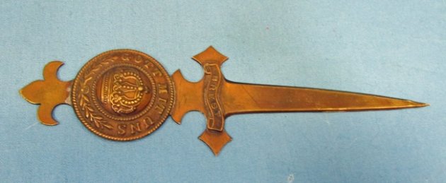  French WWI Trench Art Letter Opener, 'Brest' — image 2