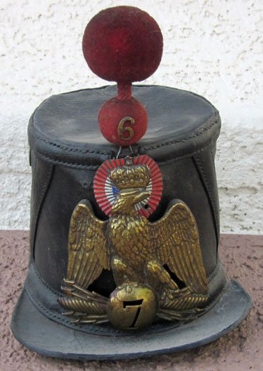 French M1860 Enlisted Leather Shako, 7th Rgt, Mexican Intervention — image 3