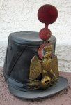 French M1860 Enlisted Leather Shako, 7th Rgt, Mexican Intervention