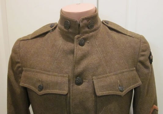 US WWI Army Enlisted Coat, 33rd Division Bullion SSI — image 3