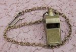 US WWI Army Regulation Brass Whistle & Chain