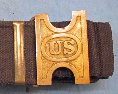 US IW, SAW Mills Mfg, Infantry, Blue Woven Canvas Double Loop Cartridge Belt — image 2