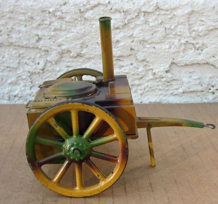 German WWII Era, Elastolin-Lineol, Tinplate Goulashkanone, Field Kitchen, — image 2