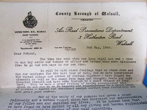  British WWII Female Air Raid Warden Medal & Document Lot, — image 7