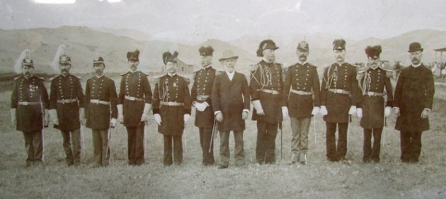  US Indian Wars Era, Sepia Image, Army Officers, Possibly Fort Ellis Montana — image 3