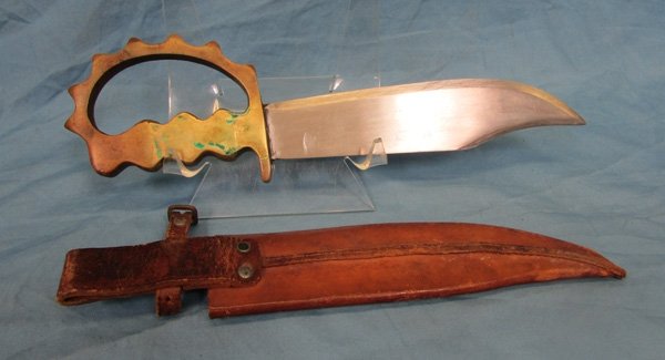  US WWII Australian Made Fighting Knife & Scabbard — image 4