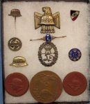German WWII Stahlhelm Badge & Insignia Lot, 11 Pieces