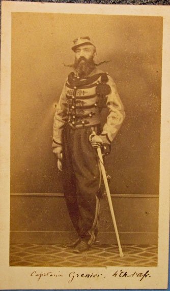 French, Franco-Prussian War CDV, Capitaine Grenier, 4th Chasseurs d'Afrique — image 2