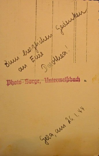 German WWII Soldiers Sweetheart Photo Postcard, Dorothea 1944 — image 3