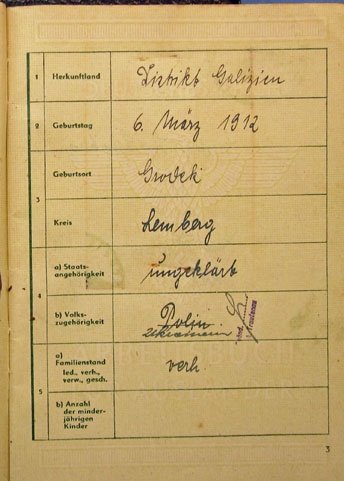 German WWII Ukranian Foreign Worker Work Book, Woman Born 1912 — image 3