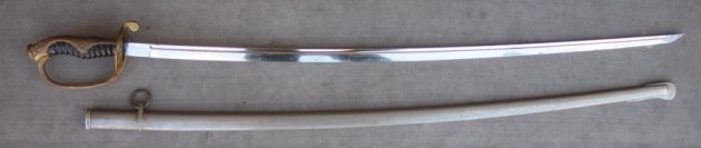Japanese WWII Army Company Grade Officer Dress Sword, Silver Family Mon — image 9
