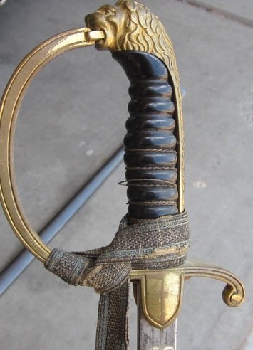 German Imperial Era, Bavarian Cavalry Officers Lionhead Sword, Eickhorn Mfg, Original Knot — image 4