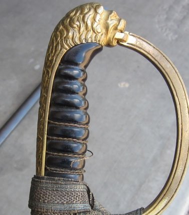 German Imperial Era, Bavarian Cavalry Officers Lionhead Sword, Eickhorn Mfg, Original Knot — image 5