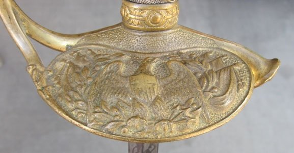 US Indian War Era, 1860 Staff Officers Sword, Etched Blade — image 3