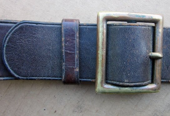 US Pre WWI Brown Leather Garrison Belt, 1904 Dated, H.E.K. Inspected — image 2