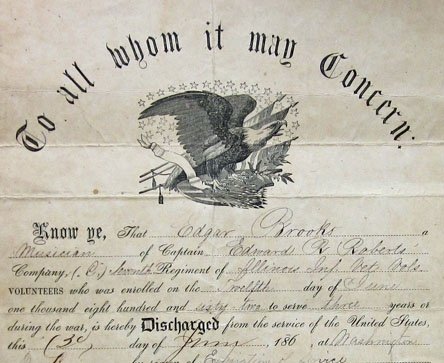 US Civil War Discharge, Illinois Soldier, Musician, 7th Infantry, Henry Rifles, Corinth, Sherman's March to the Sea — image 3