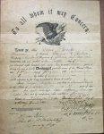 US Civil War Discharge, Illinois Soldier, Musician, 7th Infantry, Henry …