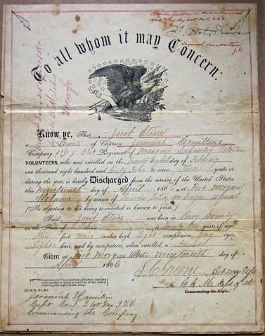US Civil War Discharge Lot of Two, Missouri Soldier, 21st Infantry, Battle of Shiloh Veteran — image 5