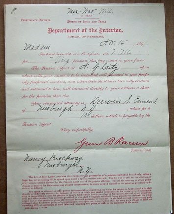 US Mexican War Veteran's Widow Pension Documents, US Navy — image 3