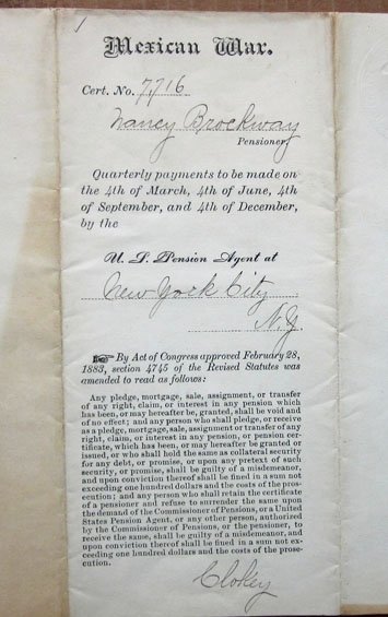US Mexican War Veteran's Widow Pension Documents, US Navy — image 4