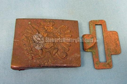  Austrian WWI Brass Enlisted Buckle Field Recovered With Keeper — image 2