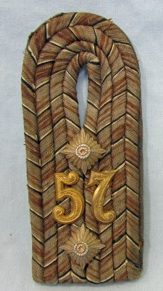 German WWI Prussian Officer Shoulder Strap, Hauptmann, 57th Regiment — image 2