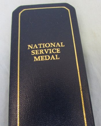  British National Service Medal, Cased, Named — image 3