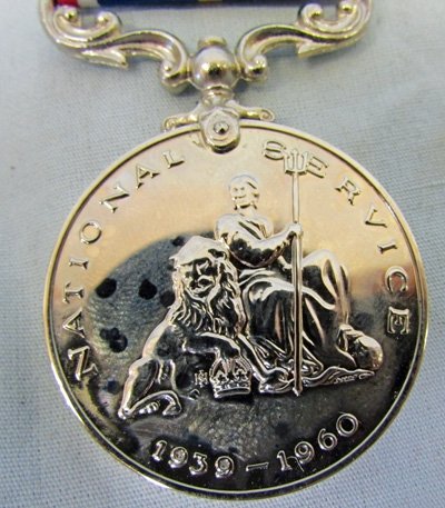 British National Service Medal, Cased, Named — image 4