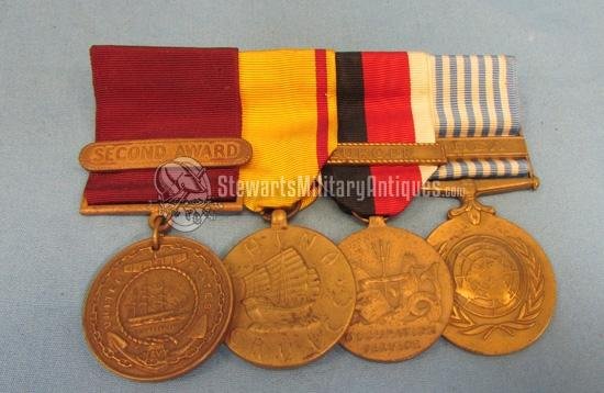  US WWII / Korean War 4 Place US Navy China Service Medal Bar, Named GCM — image 2