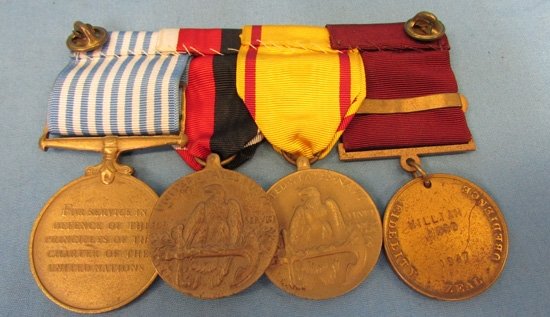  US WWII / Korean War 4 Place US Navy China Service Medal Bar, Named GCM — image 4