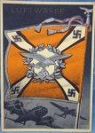 German WWII Patriotic Postcard, Gottfried Klein Flag Series, Luftwaffe Flieger …