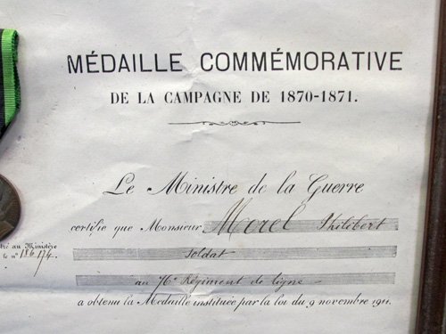  French, Franco-Prussian Veteran's Medal & Document Set — image 4