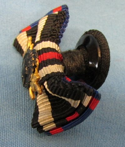 German WWI Four Place Lapel Ribbon & Black Wound Badge Button — image 2