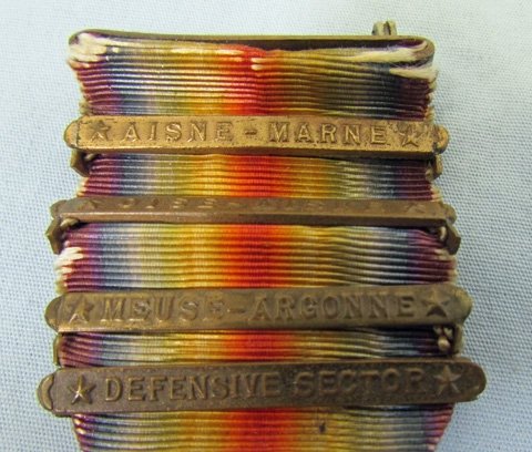  US WWI 55th CAC Medal Grouping, 4 Clasp Victory, French Verdun Medal & Docs — image 3