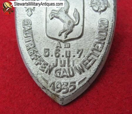  German WWII 1935 Westfalen-Nord Gau Treffen Tinnie — image 3