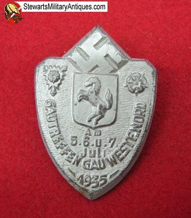  German WWII 1935 Westfalen-Nord Gau Treffen Tinnie — image 5