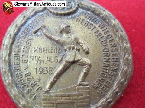  German Post WWI 28th Regiment 125th Anniversary Tinnie, Koblenz 1936 — image 3