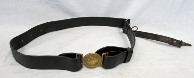  Japanese WWII Army Officer Black Leather Service Dress Sword Belt Buckle — image 2