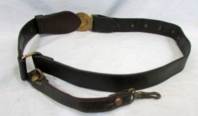  Japanese WWII Army Officer Black Leather Service Dress Sword Belt Buckle — image 4