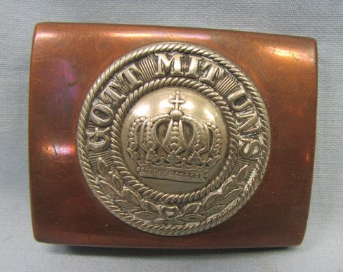  German WWI Era M1895 Prussian Enlisted Buckle, Tombac, Maker Marked Reverse — image 2