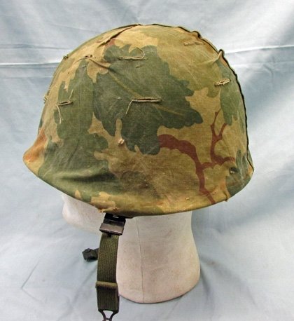  US Vietnam War Steel Helmet, Liner & ERDL Cover — image 3