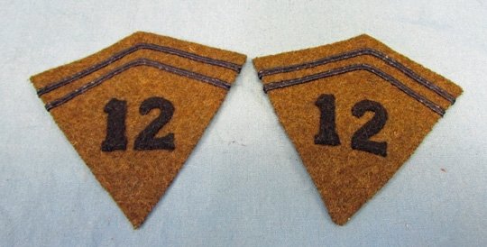  French WWII Collar Insignia, 12th Regiment, Line Infantry — image 2