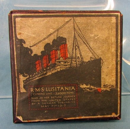  German WWI Lusitania Table Medal and Box — image 2