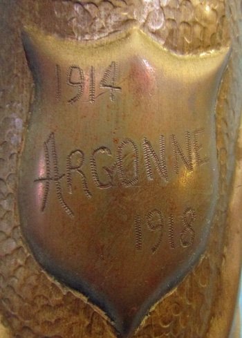  French WWI 75 Trench Art Shell Casing, Argonne 1914-1918 — image 3