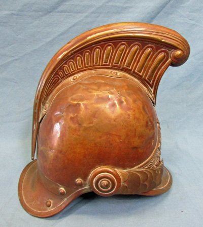  French Late 19th Century, Brass Fire Helmet — image 4