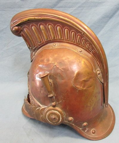  French Late 19th Century, Brass Fire Helmet — image 6